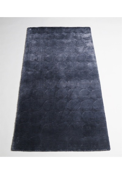 Çam Halı Emboss Jr 67 Blue Modern Desen Yeni Zellanda Yünü Ve Viskon El Dokuması Halı - 80x150 Mavi