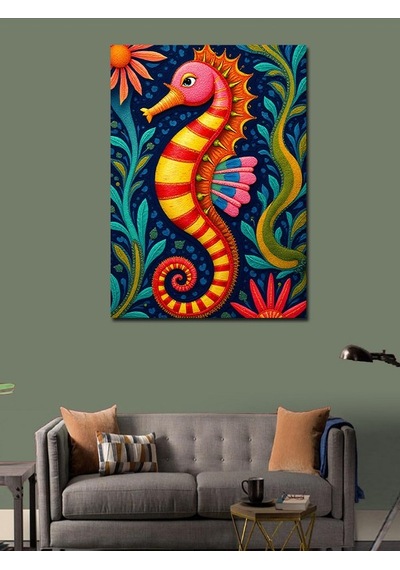 Kanvas Tablo Renkli Denizatı Deseni 50cmx70cm
