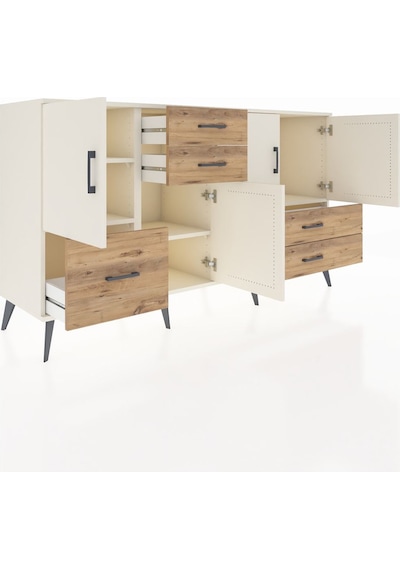 Hyperion Konsol 4 Raflı 5 Çekmeceli 4 Kapaklı 176x44x99 Aytaşı-ay Aytaşı-aytaşı/çam