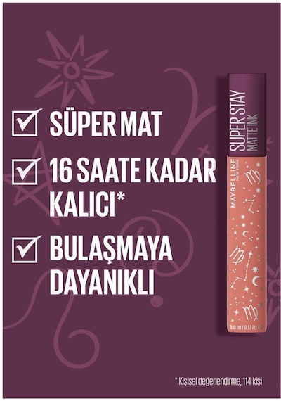 Maybelline New York Super Stay Matte Ink Zodiac Likit Mat Ruj- 15 Lover (Yengeç)