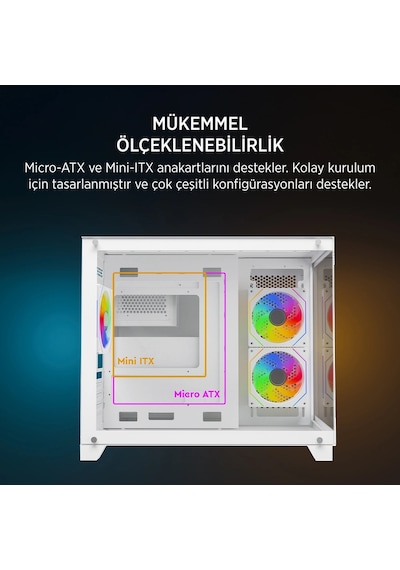 James Donkey Stark S700 650w Beyaz Gamıng Kasa