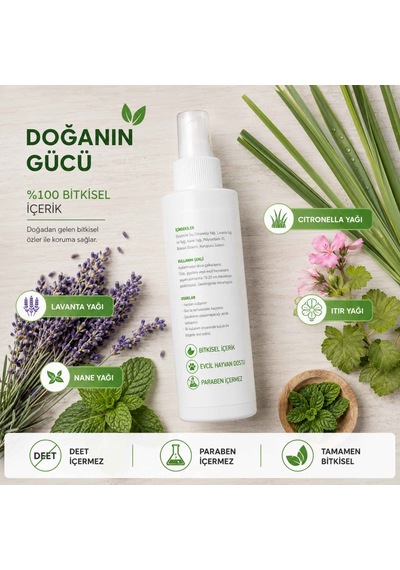 Defonat Bitkisel Sinek Sivrisinek Ve Kene Kovucu Koruyucu Sprey 150 Ml