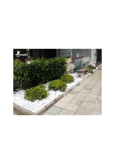 Beyaz Dolomit Taş 10 Kg 2 5 4 Cm Dekoratif Bahçe Süs Taşı Loche