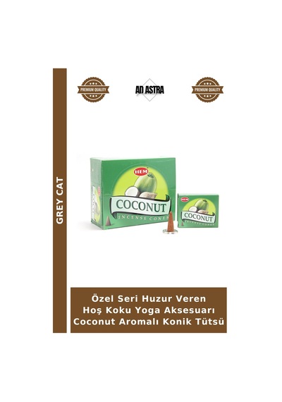 Özel Seri Huzur Veren Hoş Koku Yoga Aksesuarı Coconut Aromalı Konik Tütsü