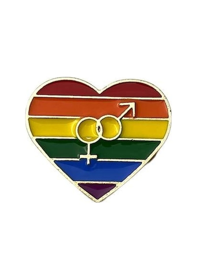 Lgbt Kalp Hediyelik Rozet Çok Renkli