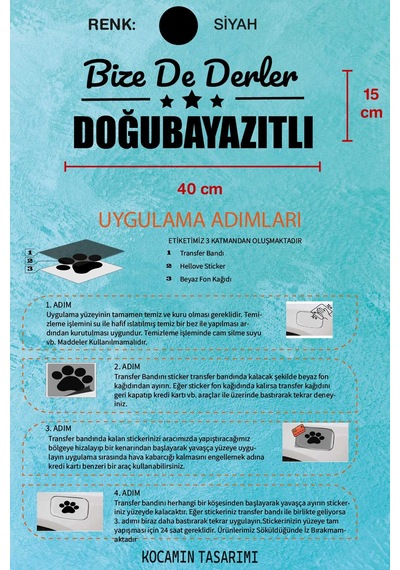 Ağrı Doğubayazıt Dekoratif Araç Yazısı Ağrı Bize De Derler Doğubayazıtlı 40x15 Cm Dekoratif Yazı 40 CM - Siyah