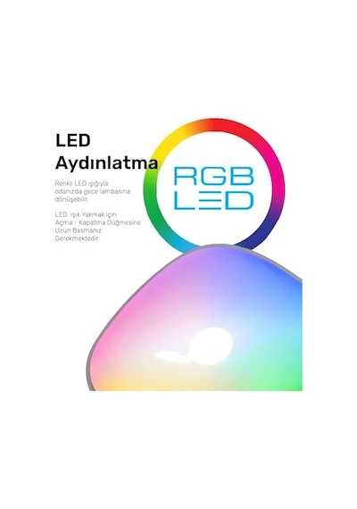 Rgb Renkli Aromaterapi Difüzör Ve Ultrasonik Hava Nemlendirici Buhar Makinesi Siyah, 400ml
