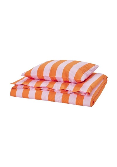 Ikea Slanhöstmal Tek Kişilik Nevresim Takımı 150 X 200 Cm Pembe - Turuncu