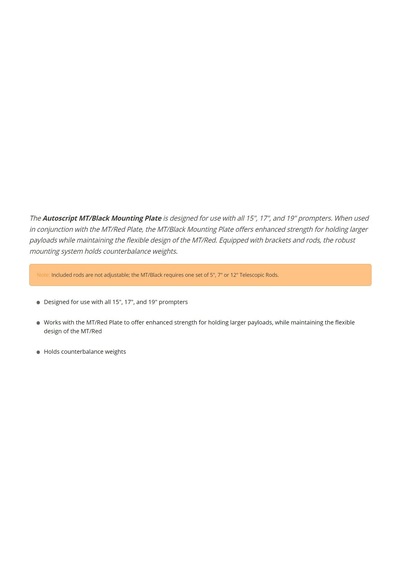 Autoscript Mt-Black Montaj Plakası