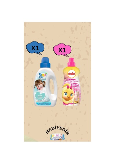 Uni Baby Deterjan 1500 Ml 1 Adet Yumuşatıcı 1500 Ml 1 Adet