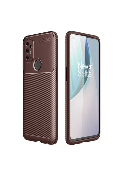 One Plus Nord N100 Kılıf Zore Negro Silikon Kapak Kahverengi