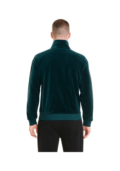 Puma Essentials Elevated Velour Track Erkek Siyah Ceket Yeşil