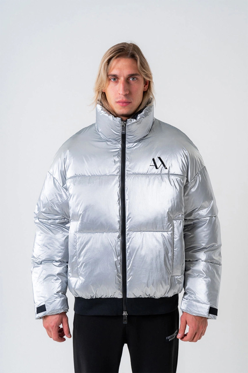 Armani Exchange Armani Erkek Şişme Mont Gümüş