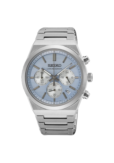 Seiko Ssb459p1 Quartz Çelik Gri Açık Mavi Kadran 10 Atm 40 Mm Erkek Kol Saati Gri
