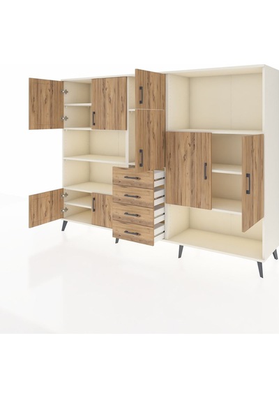Hyperion Dolap 10 Raflı 4 Çekmeceli 8 Kapaklı 220x44x163 Aytaşı-ç Aytaşı-çam