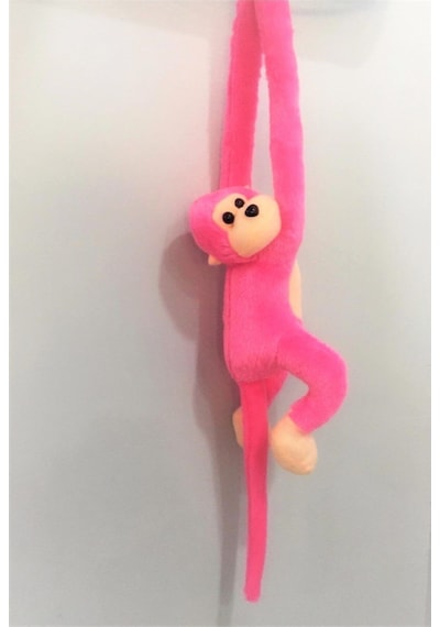 Sesli Pelüş Maymun 30 Cm PEMBE