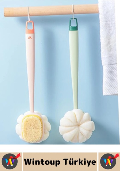 Ergonomik Tutuş Hassas Derin Temizlik Çift Taraflı Asılabilir Saplı Banyo Duş Fırçası 35 X 6.5 Cm