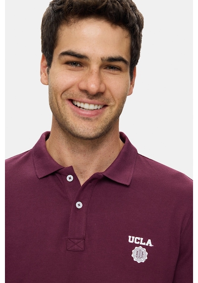 UCLA Maxwell Bordo Polo Yaka %100 Pamuk Baskılı Standard Fit Erkek Sweatshirt