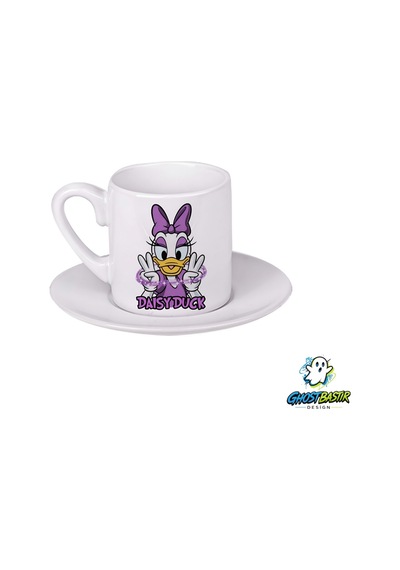 Daisy Duck Türk Kahvesi Fincanı 0117 Beyaz