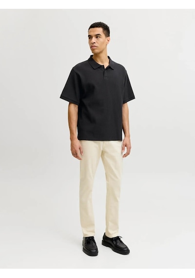 Jack & Jones Jjeharrison Structure Polo Ss Ln Erkek T-shirt-32747 Siyah