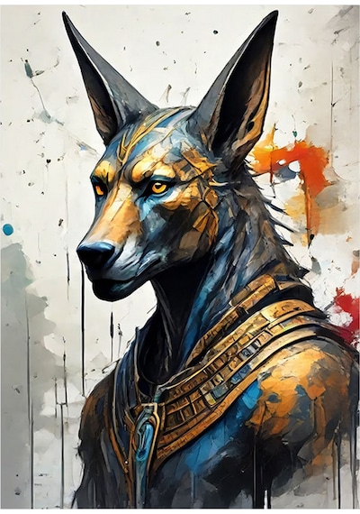 Eski Mısır Anubis Mdf Tablo 35cm X50cm