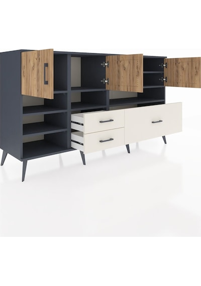 Hyperion Konsol 8 Raflı 3 Çekmeceli 4 Kapaklı 176x44x99 Antrasit- Antrasit-çam/aytaşı Hyperion Konsol 8 Raflı 3 Çekmeceli 4 Kapaklı 176x44x99 Antrasit- Antrasit-çam/aytaşı