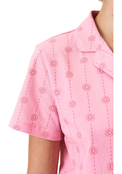Penti Pembe Pink Stardust Pamuklu Gömlek Şortlu Pijama Takımı