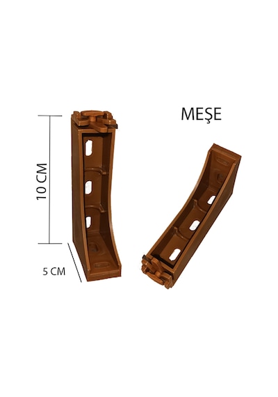 Perdemix Dekoratif Ray Montaj Aparatı Uzun Ayak 10 CM 4 Adet Meşe
