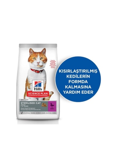 Hill's Science Plan Optimal Care Ördekli Kısırlaştırılmış Yetişkin Kedi Maması 1,5 Kg + Beaphar Malt Tüy Yumağı Önleyici Kedi Macunu 100 Gr