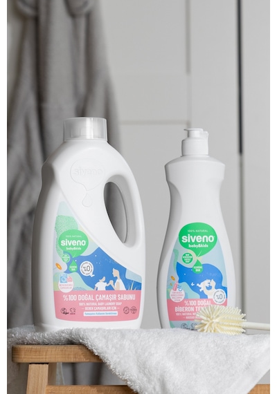 Siveno %100 Doğal Bebek Çamaşır Sabunu Kendinden Yumuşatıcılı Bitkisel Deterjan Konsantre Vegan 1000 Ml