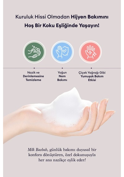 Nemlendirici Ve Yumuşatıcı Parfümlü Sıvı Sabun Mılk Baobab Blooming Perfume Hand Wash White Soap