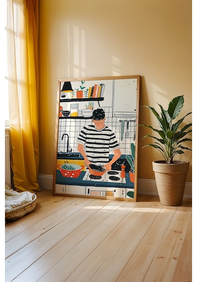 Lezzetli Anlar Temalı Ahşap Çerçeveli Poster Tablo 90