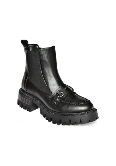 Fox Shoes R312154109 Siyah Kalın Tabanlı Kadın Bot Siyah