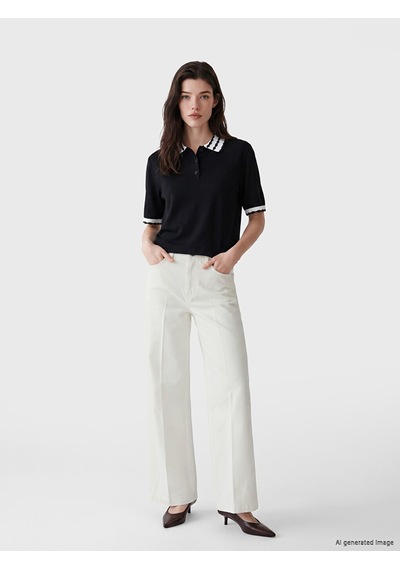 Lcw Comfort Ekru Wideleg Kadın Jean Pantolon