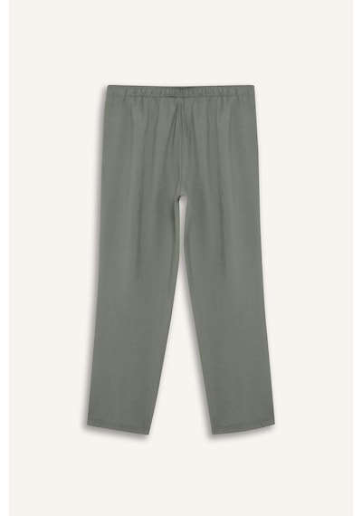 DeFacto Straight Fit Çift Cepli Yüksek Bel Düz Paça Modal Kumaş Pantolon E5962AX25SPGN460