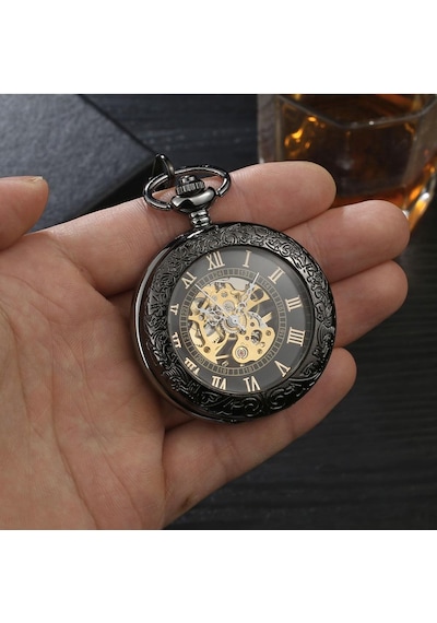 Valkyrie Bsy 08 Kutulu Kurmalı Köstekli Mekanik İskelet Cep Saati
