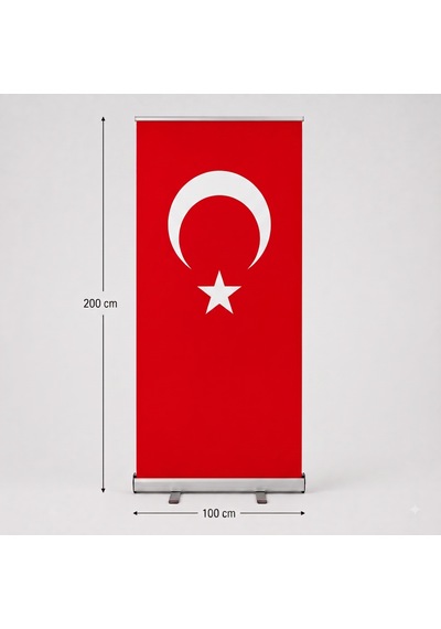 Türk Bayrağı Baskılı Roll Up Banner 100x200cm Diğer