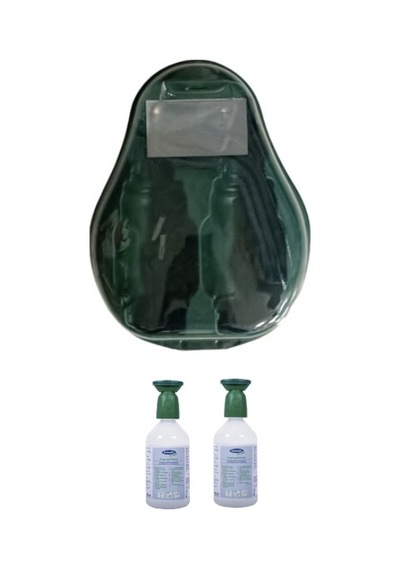 Göz Duşu Solüsyonu İstasyonu Set Boş İstasyon + Actiomedic Biophos 74 Yeşil Toz Çapak Göz Duşu Solüsyonu 500ml 2 Adet