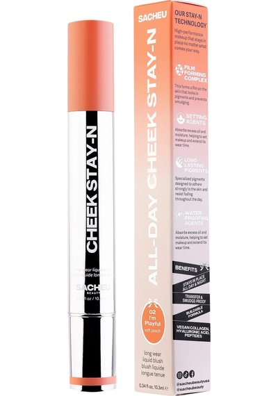 Sacheu Cheek Stay-n Uzun Süre Kalıcı Likit Allık 02 I'm Playful 10 ML