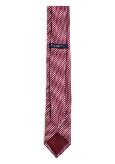 Hatemoğlu Bordo Desenli Micro Casual Kravat 26181022A001 113 Bordo