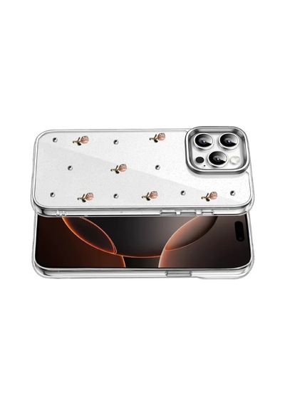Newface Apple Apple iPhone Uyumlu  15 Pro Fiyonk Desenli Kapak - Desen 6 Şeffaf