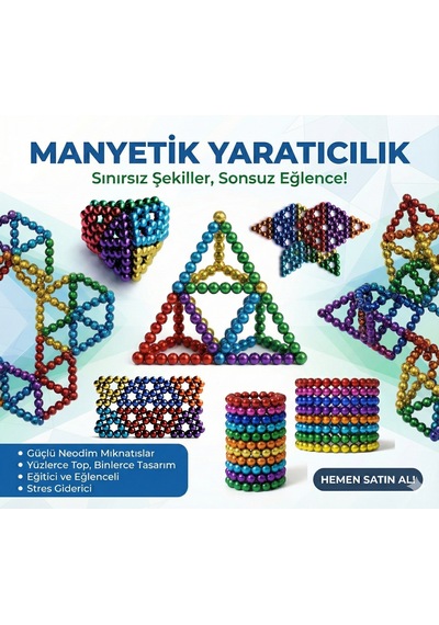 Sihirli Manyetik Toplar Dyum Mıknatıs Küp Bilye 216 Adet Cube Küp Dymium 3855796