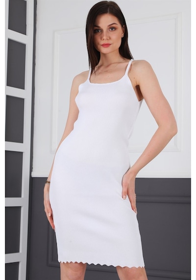 Z2011 Dewberry Bayan Elbise-beyaz Beyaz