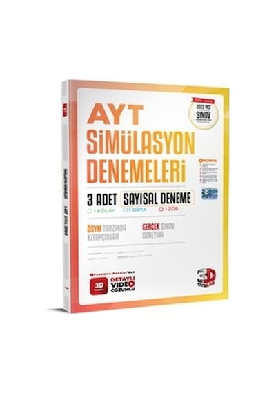 AYT Eşit Ağırlık 3'lü Simülasyon Deneme 2023 -  3D Yayınları