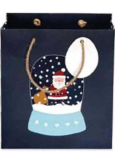 22 24 12 Cm Noel Babalı Snowglobe B4 Lüks Hediyelik Karton Çanta Diğer