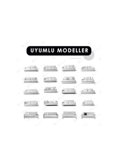 Bibaha Balpeteği 3+3+1+1 Lastikli Kanepe Örtüsü / Lastikli Koltuk Örtüsü / Koltuk Kılıfı Takımı Koyu Gri 180 Diğer