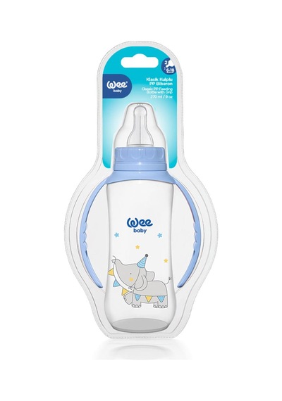 Wee Baby Klasik Kulplu Pp Biberon 270 Ml - Mavi Temizleme Seti