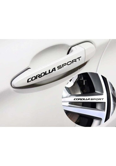 Toyota Corolla İçin - Uyumlu Aksesuar Sport Kapı Kolu Ve Jant - Sticker 8 Adet