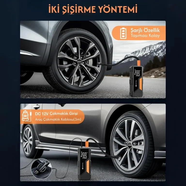 Rico 022-RC4076 Şarjlı Dijital Hava Kompresörü