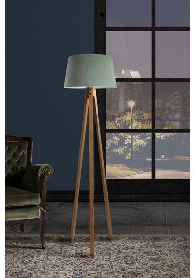 Düz 3 Ayak Tripod Lambader Abajur Avize Aydınlatma Ahşap Naturel Ağaç Dekor Lamba Aplik Masif Doğal Diğer